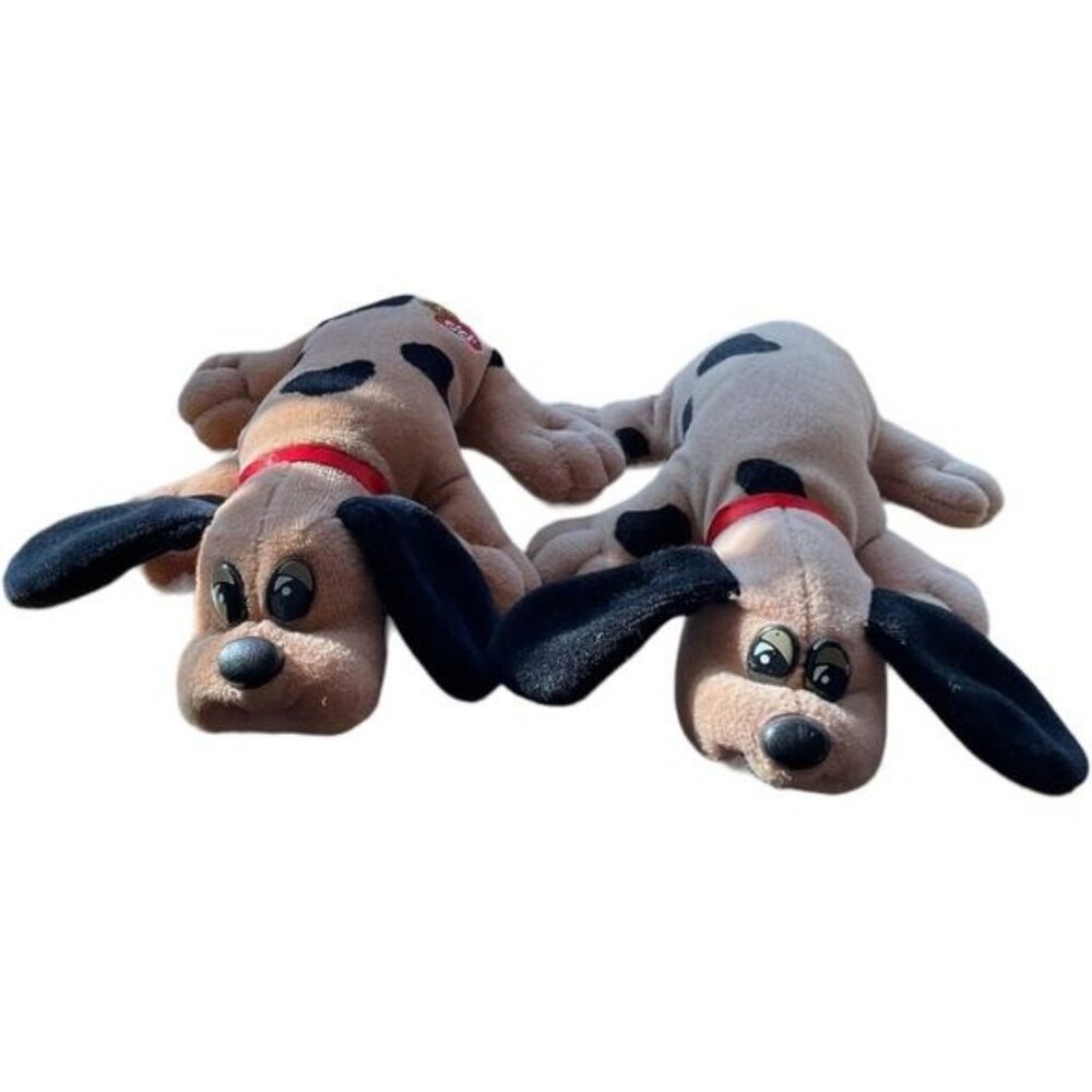 Vintage 1986 PP Pound Puppies Tan Brown Litter of Two